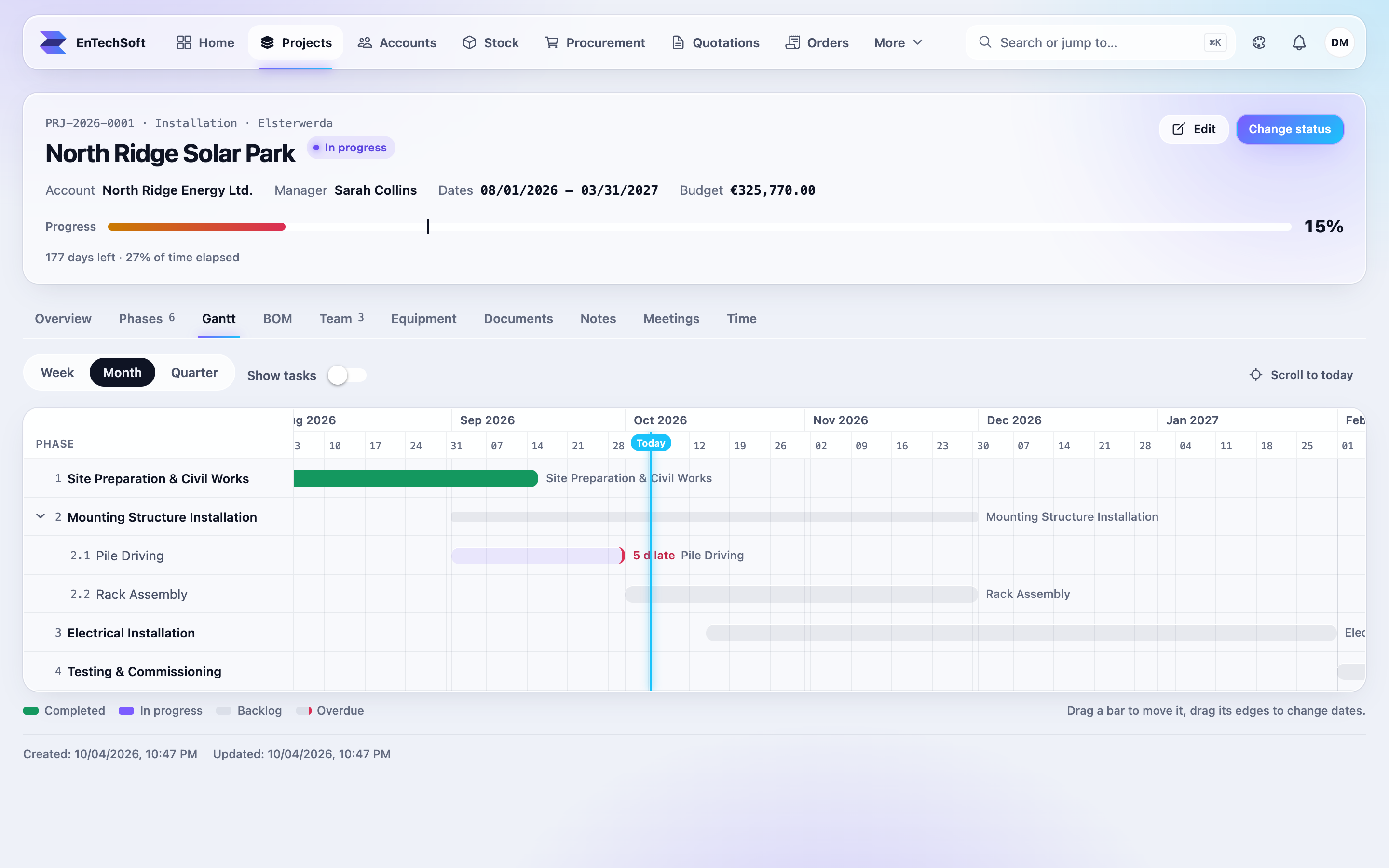 Drag-and-drop Gantt